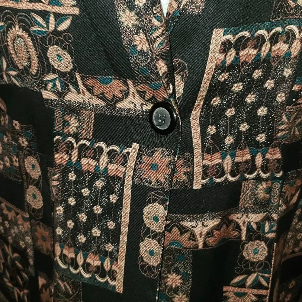 VNTG Kensington Square Brown & Turquoise Blazer - Picture 8 of 11